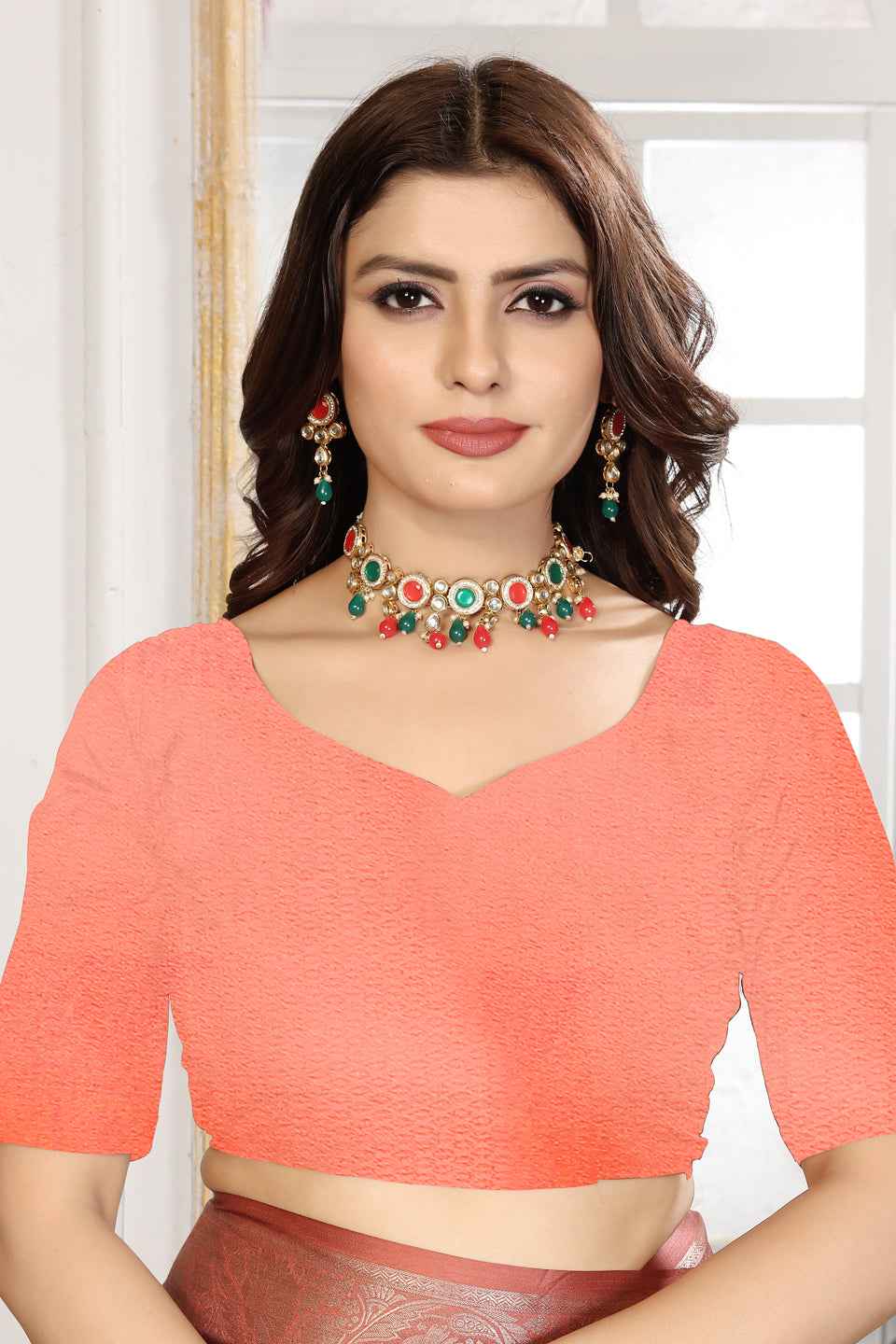 ZAMUNA Orange Silk Woven Digital Print Saree with Blouse Piece – Bright & Festive Party Saree